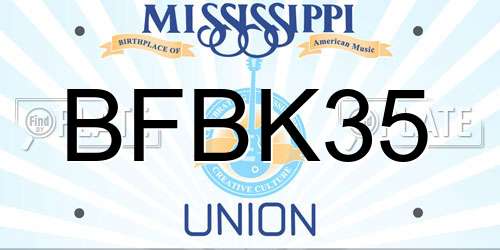BFBK35 Mississippi License Plate