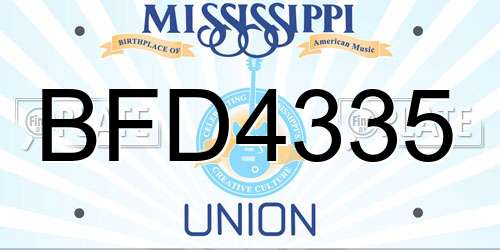 BFD4335 Mississippi License Plate