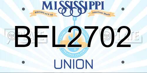 BFL2702 Mississippi License Plate
