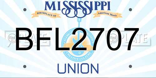 BFL2707 Mississippi License Plate
