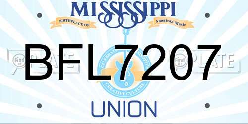 BFL7207 Mississippi License Plate