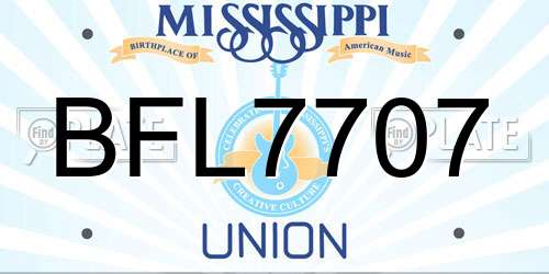 BFL7707 Mississippi License Plate
