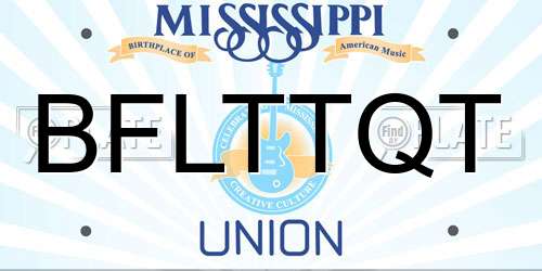 BFLTTQT Mississippi License Plate