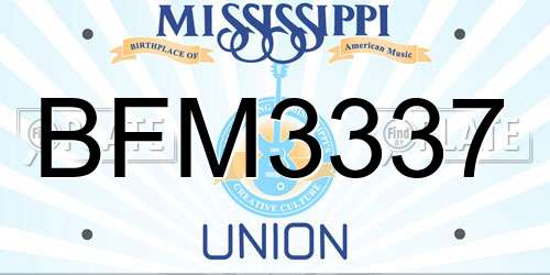 BFM3337 Mississippi License Plate