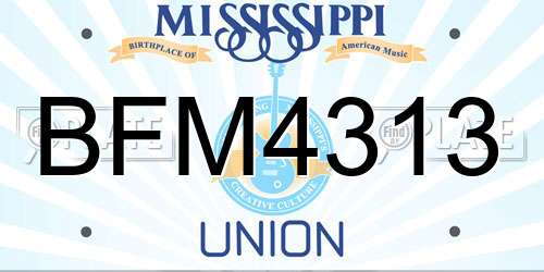 BFM4313 Mississippi License Plate