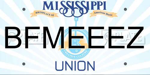 BFMEEEZ Mississippi License Plate
