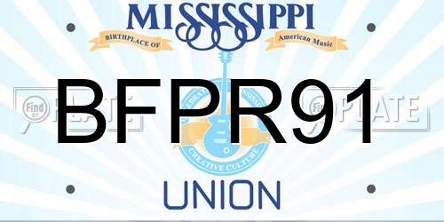 BFPR91 Mississippi License Plate