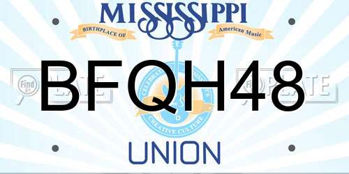 BFQH48 Mississippi License Plate