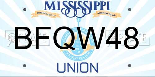 BFQW48 Mississippi License Plate