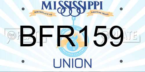 BFR159 Mississippi License Plate
