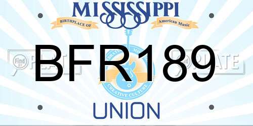 BFR189 Mississippi License Plate
