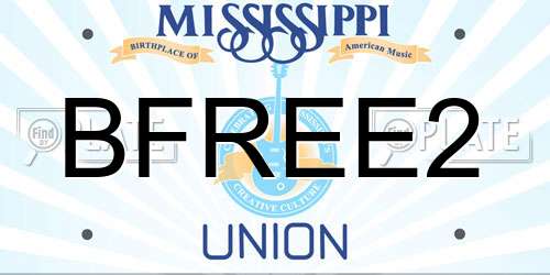 BFREE2 Mississippi License Plate