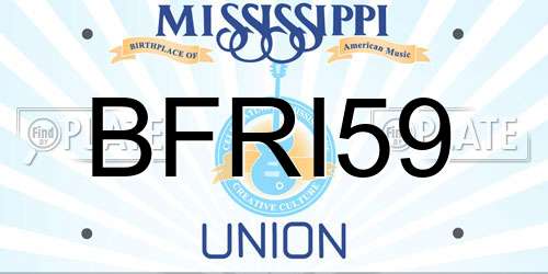 BFRI59 Mississippi License Plate