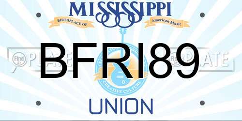 BFRI89 Mississippi License Plate