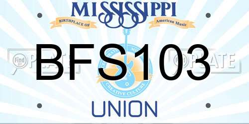 BFS103 Mississippi License Plate
