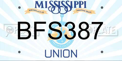 BFS387 Mississippi License Plate