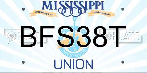 BFS38T Mississippi License Plate