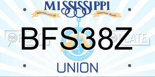 BFS38Z Mississippi License Plate