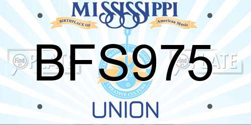 BFS975 Mississippi License Plate