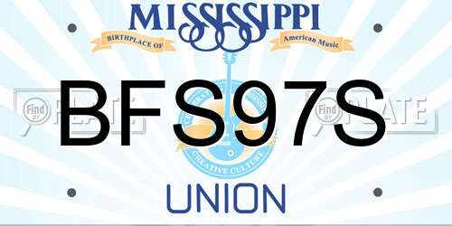 BFS97S Mississippi License Plate