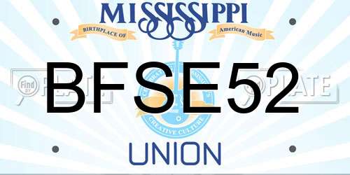 BFSE52 Mississippi License Plate