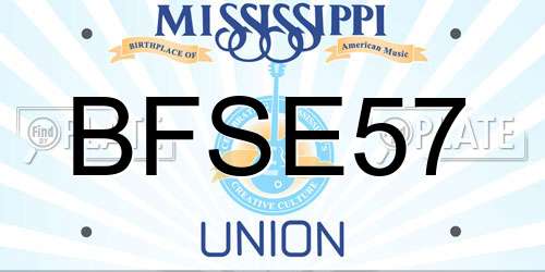 BFSE57 Mississippi License Plate