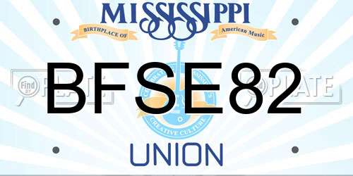 BFSE82 Mississippi License Plate