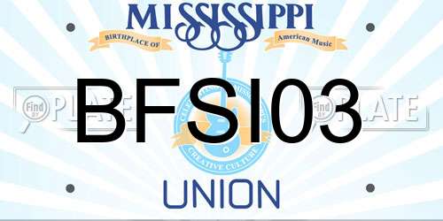 BFSI03 Mississippi License Plate