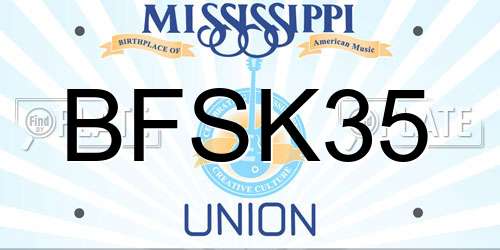 BFSK35 Mississippi License Plate