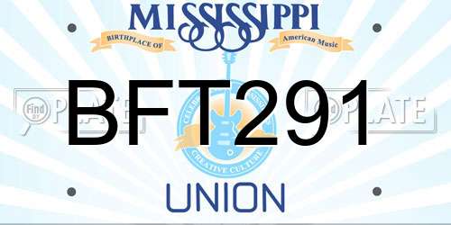 BFT291 Mississippi License Plate