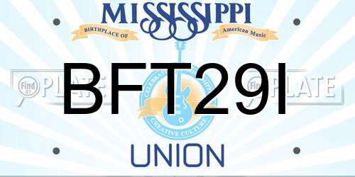 BFT29I Mississippi License Plate