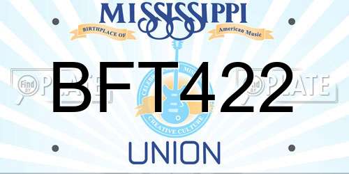 BFT422 Mississippi License Plate