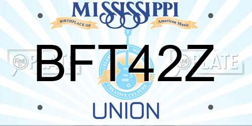 BFT42Z Mississippi License Plate