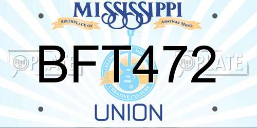 BFT472 Mississippi License Plate