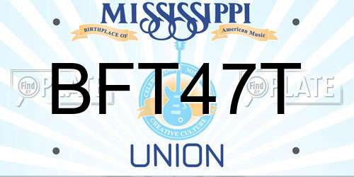 BFT47T Mississippi License Plate