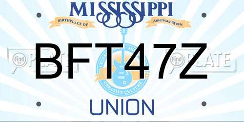 BFT47Z Mississippi License Plate