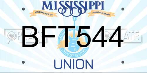 BFT544 Mississippi License Plate