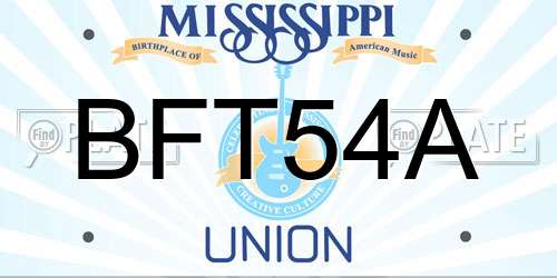 BFT54A Mississippi License Plate