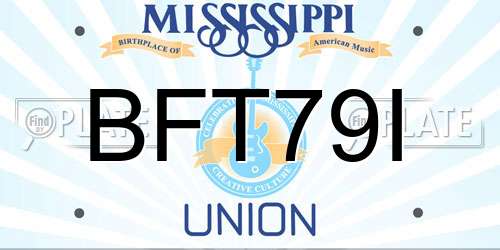 BFT79I Mississippi License Plate