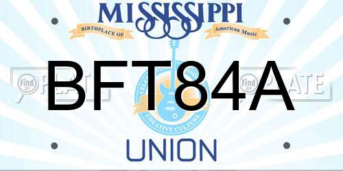 BFT84A Mississippi License Plate