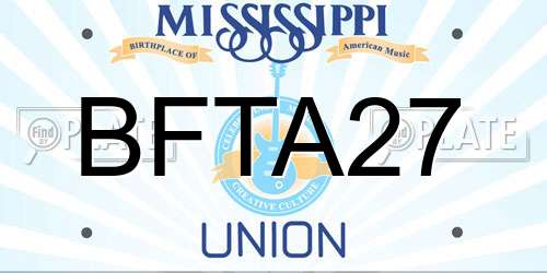 BFTA27 Mississippi License Plate