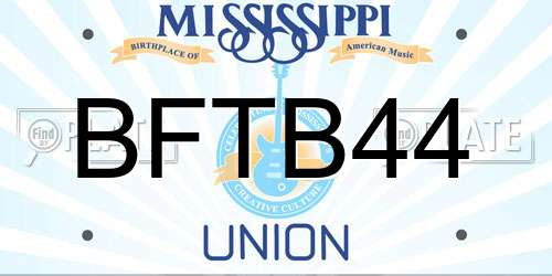 BFTB44 Mississippi License Plate