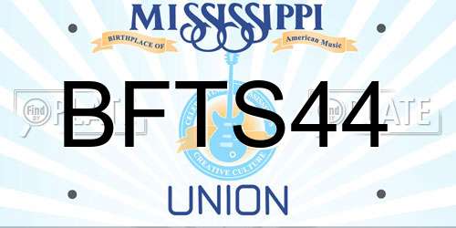 BFTS44 Mississippi License Plate