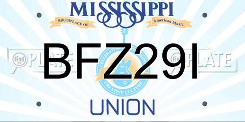 BFZ29I Mississippi License Plate