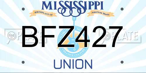 BFZ427 Mississippi License Plate