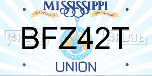 BFZ42T Mississippi License Plate