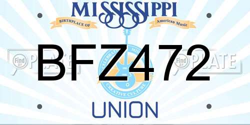 BFZ472 Mississippi License Plate