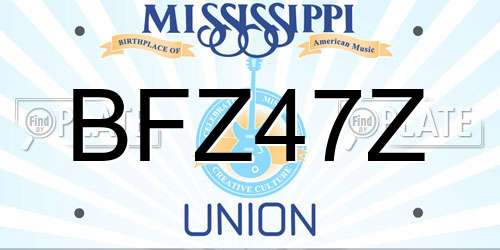 BFZ47Z Mississippi License Plate