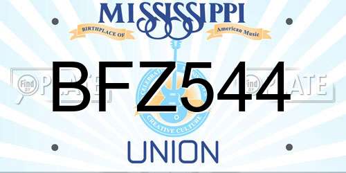 BFZ544 Mississippi License Plate