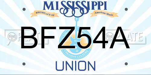 BFZ54A Mississippi License Plate